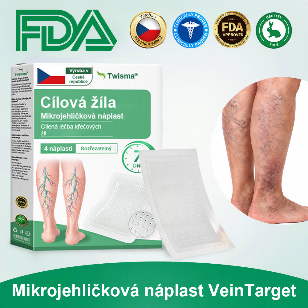 🔥Twisma® VeinTarget – Pokročilá mikro náplast na křečové žíly 🔥 96 % klinicky prokázaná účinnost ⚡ Viditelné výsledky už za 7–14 dní 🌿 Šetrná podpora pro lehčí a uvolněnější nohy 🦵✨