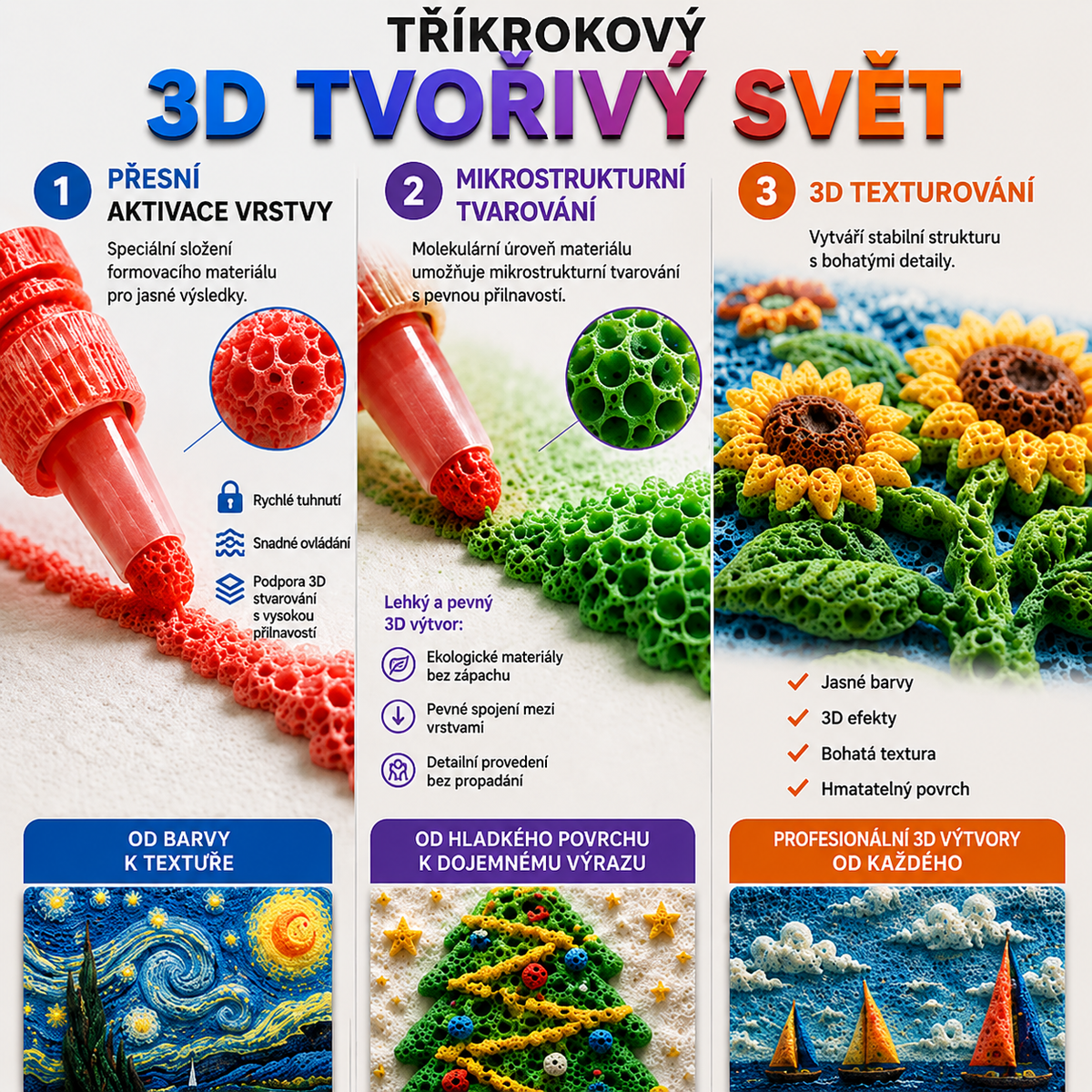 Ušetřete 50 % při dnešní objednávce 丨 CleraNaure® 3D Relief Art Pen – Proměňte své ploché kresby v hmatové 3D umění🔥